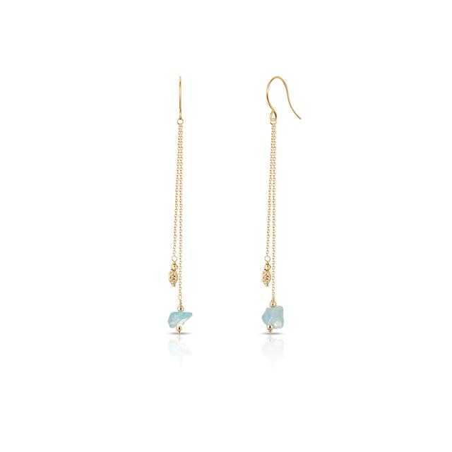 Kolczyki złote z niebieskim apatytem Saint Tropez