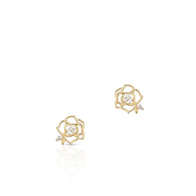 Kolczyki złote ażurowe kwiatki