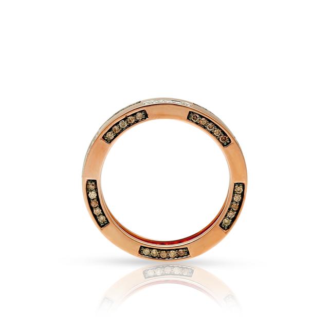 Pierścionek różowe złoto z brylantami