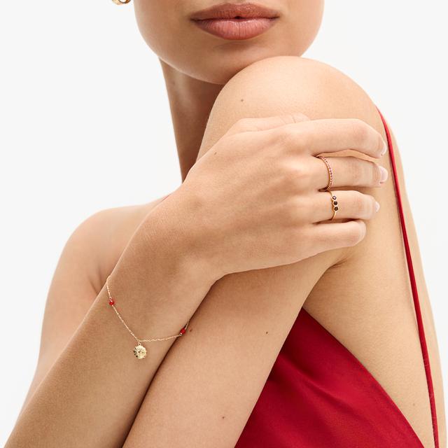 Bransoleta złota z meduzą i koralem Santorini