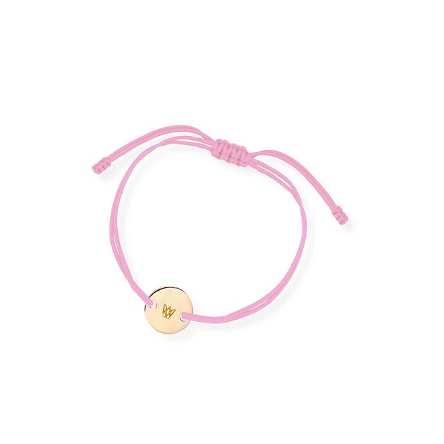 Bransoleta różowy sznurek Smile