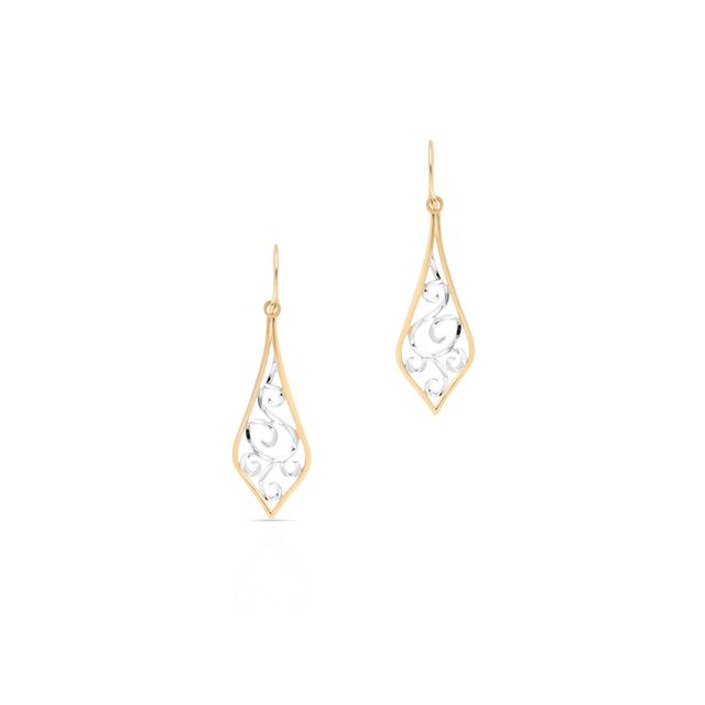 Kolczyki złote bicolor ażurowe