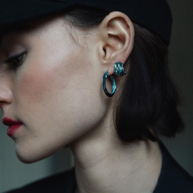 Kolczyki Blue Hoops Princess Club