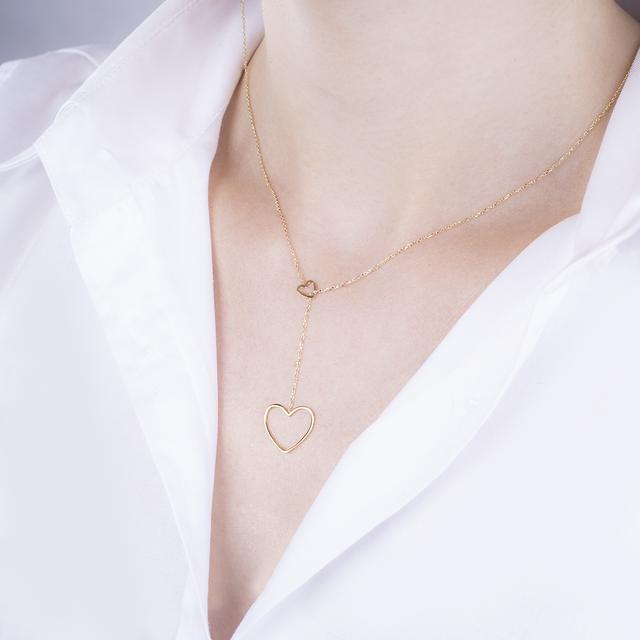 Naszyjnik złoty krawatka serce