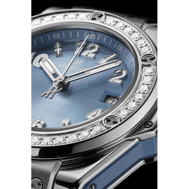 ZEGAREK HUBLOT BIG BANG ONE CLICK STEEL COAL BLUE DIAMONDS