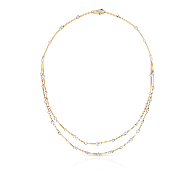 Naszyjnik złoty bicolor z brylantami
