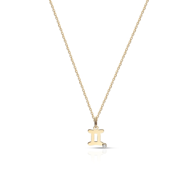 Wisiorek złoty Zodiak Bliźnięta