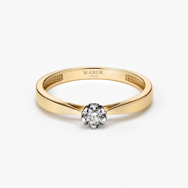 Pierścionek zaręczynowy złoty Romantyczny