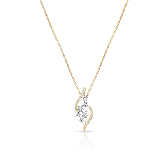 Naszyjnik złoty bicolor z brylantami