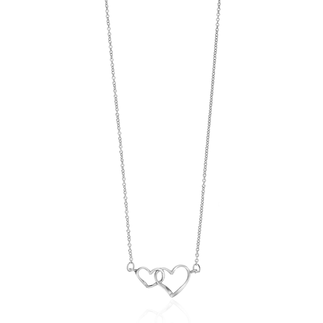 Naszyjnik srebrny z motywem serc