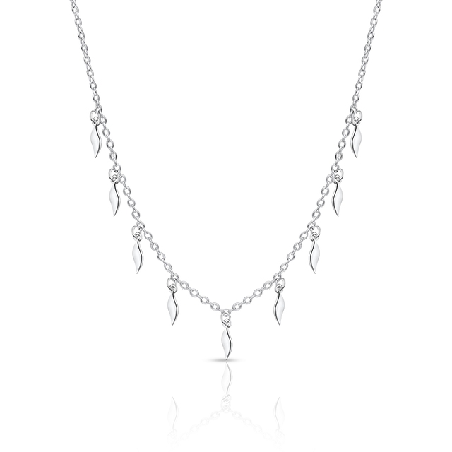 Naszyjnik srebrny z motywem roślinnym