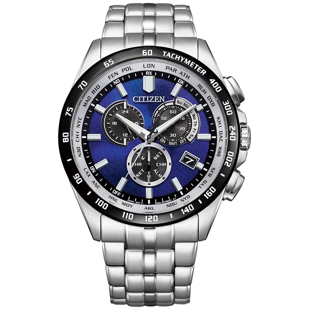 ZEGAREK CITIZEN RADIO CONTROLLED CHRONOGRAPH UNITE WITH BLUE LIMITED EDITION