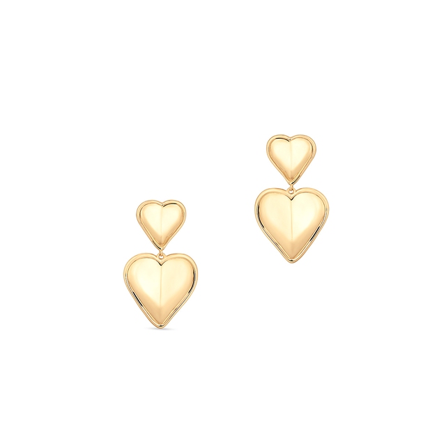 Kolczyki srebrne pozłacane serca