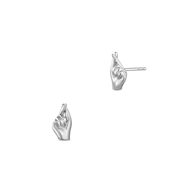 Kolczyki srebrne z motywem dłoni