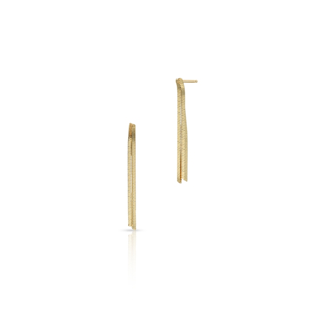 Kolczyki srebrne pozłacane wstążki