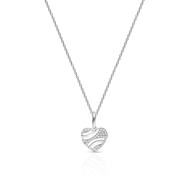 Wisiorek srebrny serce z cyrkoniami