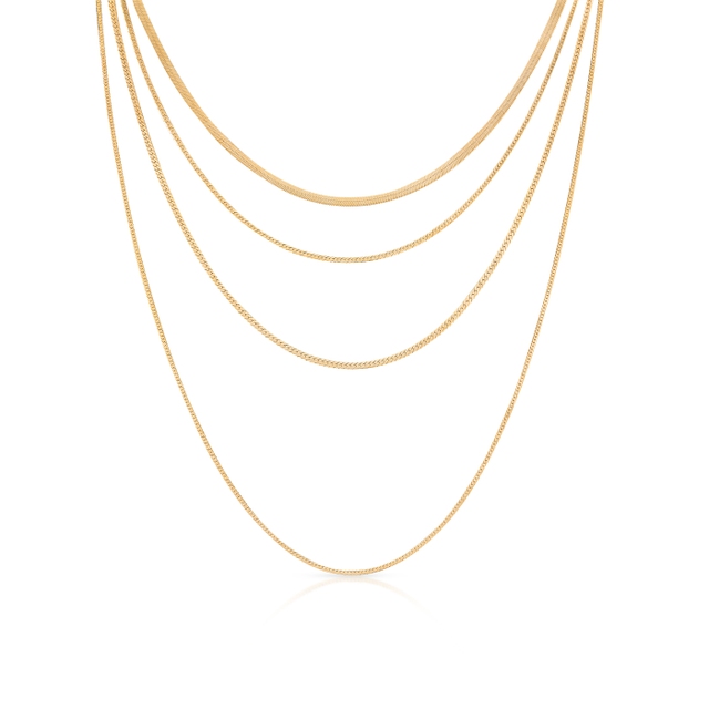 Naszyjnik srebrny pozłacany kaskadowy