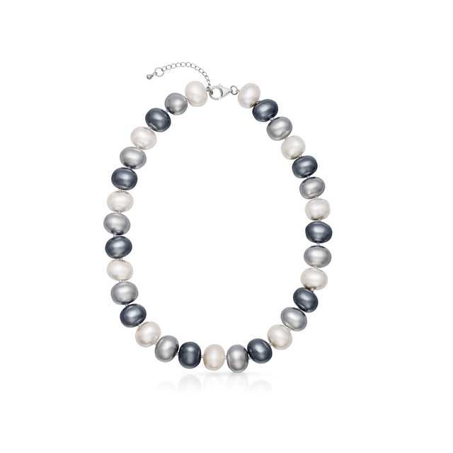 Naszyjnik srebrny z perłami