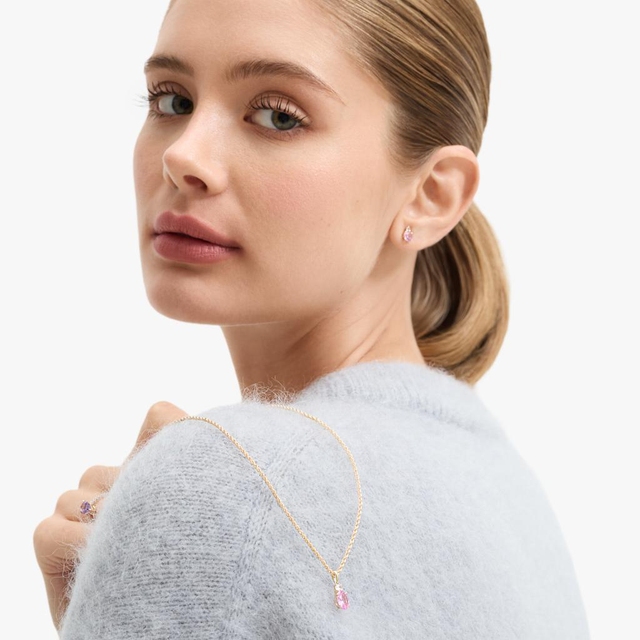 Wisiorek złoty z różowym szafirem Maria Antonina