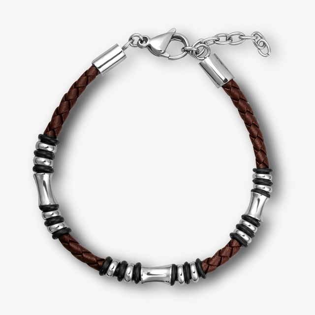 Bransoleta ze skóry i stali