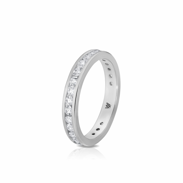 Pierścionek białe złoto z diamentami