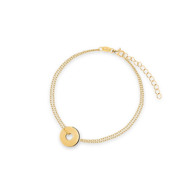 Bransoleta srebrna pozłacana z kółeczkiem