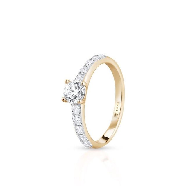 Pierścionek zaręczynowy złoty Szczęśliwy