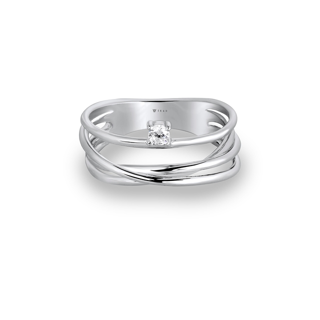 Pierścionek srebrny z cyrkonią