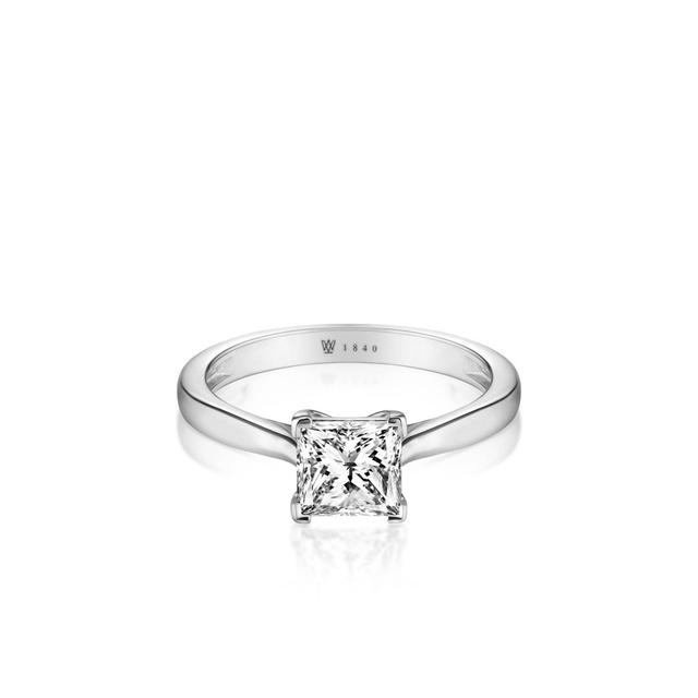 Pierścionek zaręczynowy białe złoto Niezwykły