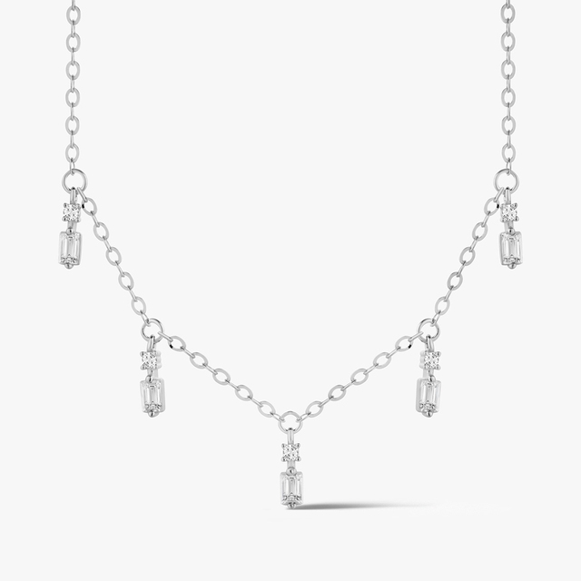 Naszyjnik srebrny z cyrkoniami