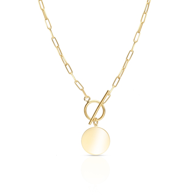 Naszyjnik srebrny pozłacany paper clip