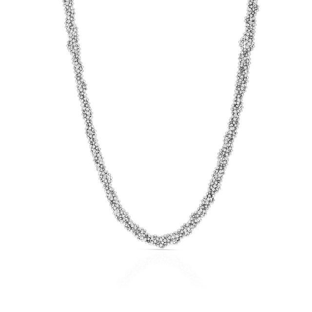 Naszyjnik srebrny splot popcorn