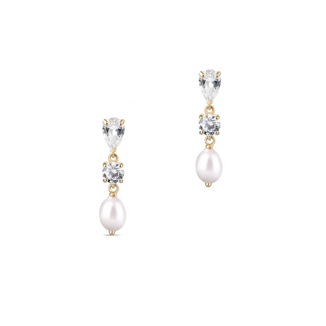 Kolczyki złote z perłą Ceremonials