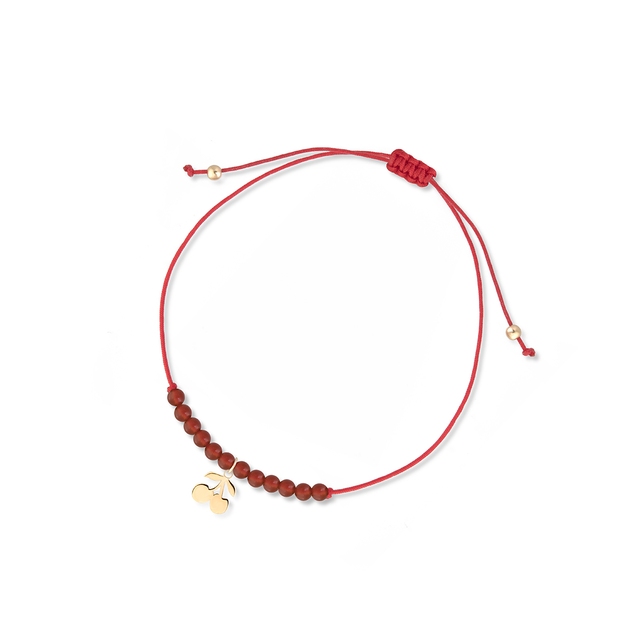 Bransoleta sznurkowa z motywem czereśni