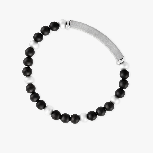 Bransoleta ze stali z onyksami