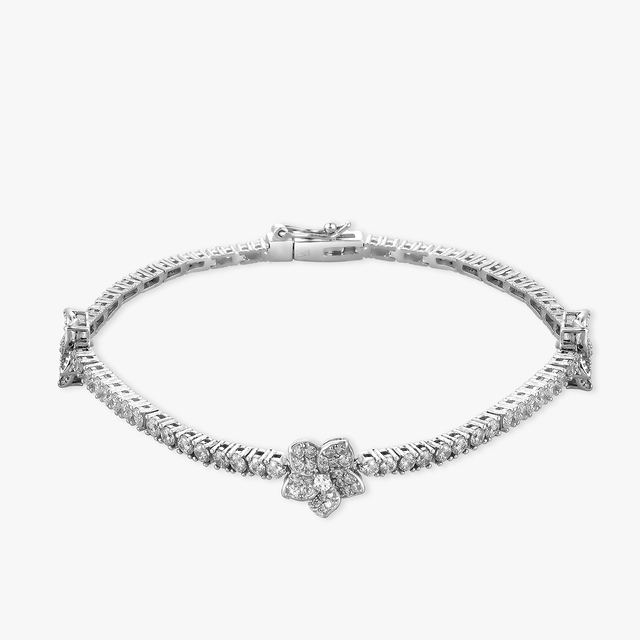 Bransoleta srebrna z cyrkoniami