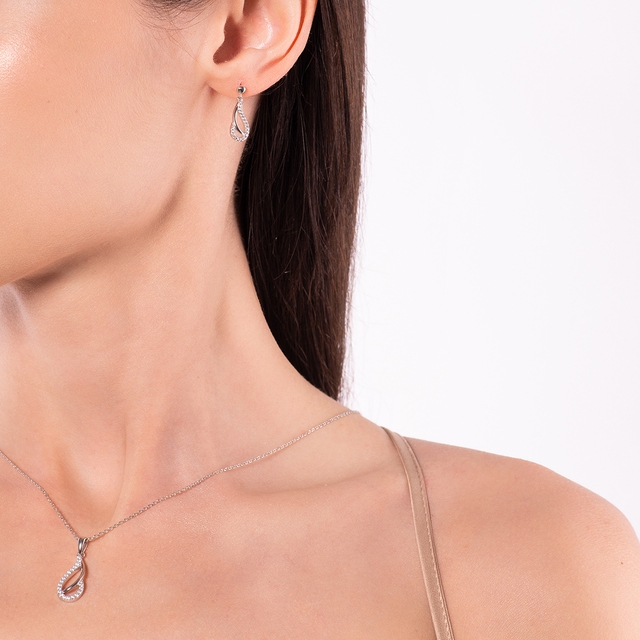 Komplet Srebrna Kropla Miłości