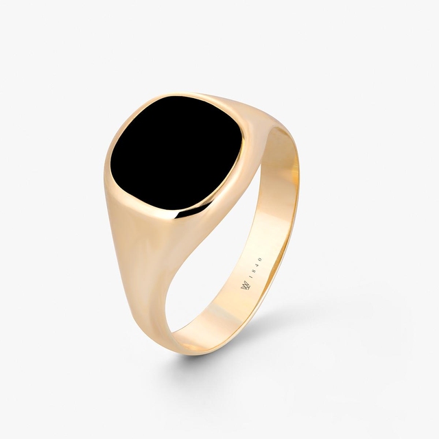 Sygnet złoty z onyksem