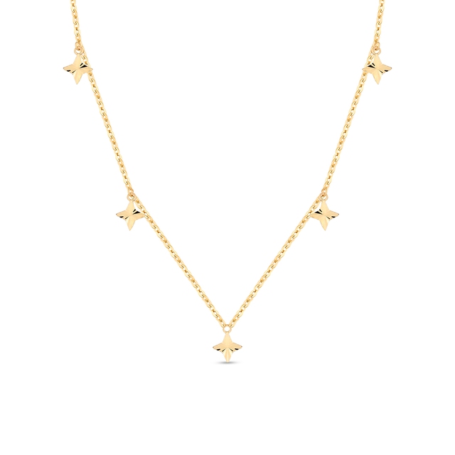 Naszyjnik złoty z wiszącymi gwiazdkami