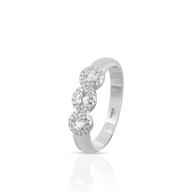 Pierścionek srebrny z cyrkoniami W.KRUK