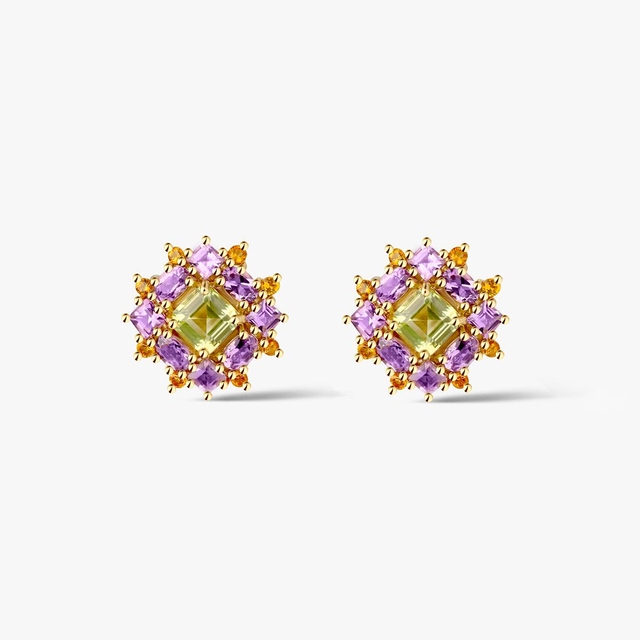 Kolczyki srebrne z ametystami Szekspirowska