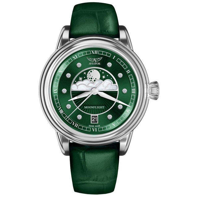 ZEGAREK AVIATOR DOUGLAS MOONFLIGHT DIAMOND POLISH EDITION