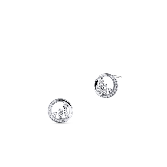 Kolczyki złote z diamentami Galaktyka