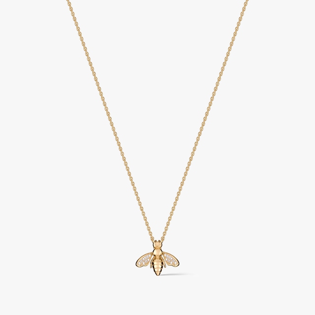 Naszyjnik srebrny pozłacany pszczoła