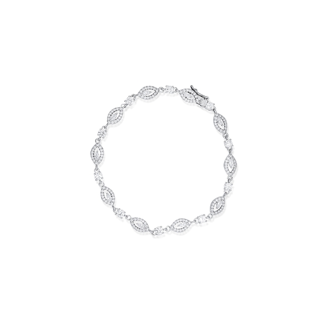 Bransoleta z mosiądzu z białymi cyrkoniami