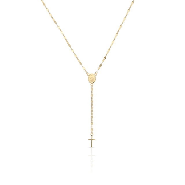 Naszyjnik złoty krawatka z krzyżykiem