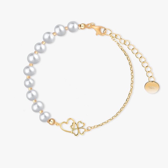 Bransoleta srebrna z perłami