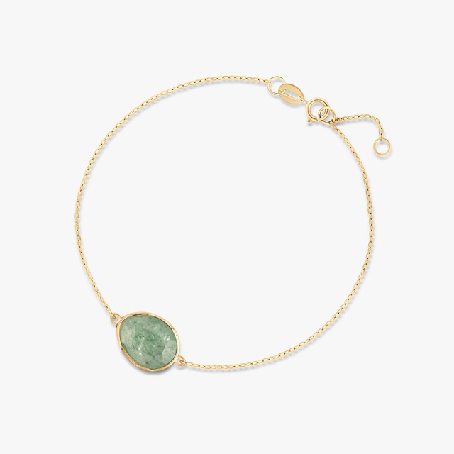 Bransoleta złota z zielonym awenturynem Saint Tropez