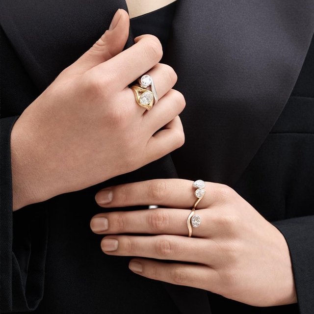 Pierścionek złoty z diamentem Nuova