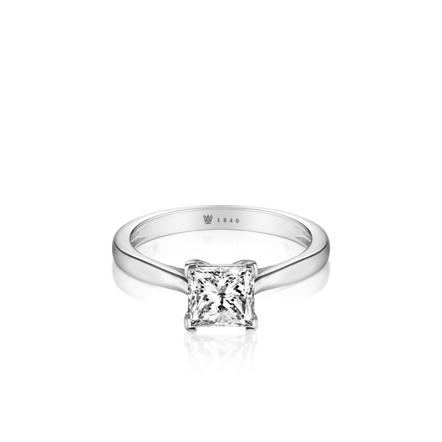 Pierścionek zaręczynowy białe złoto Niezwykły